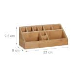Organizator de birou, 10 compartimente, din bambus, 9,5 x 23 x 9 cm - imagine 4