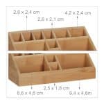 Organizator de birou, 10 compartimente, din bambus, 9,5 x 23 x 9 cm - imagine 5