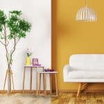 Set 2 masute de cafea, bambus/MDF, alb/natur - imagine 2