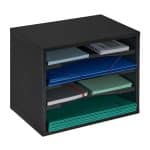 Mini raft, de birou, din PAL, 4 rafturi, 28 x 35,5 x 25 cm, Relaxdays