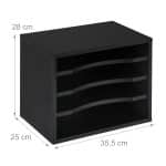 Mini raft, de birou, din PAL, 4 rafturi, 28 x 35,5 x 25 cm, Relaxdays - imagine 4