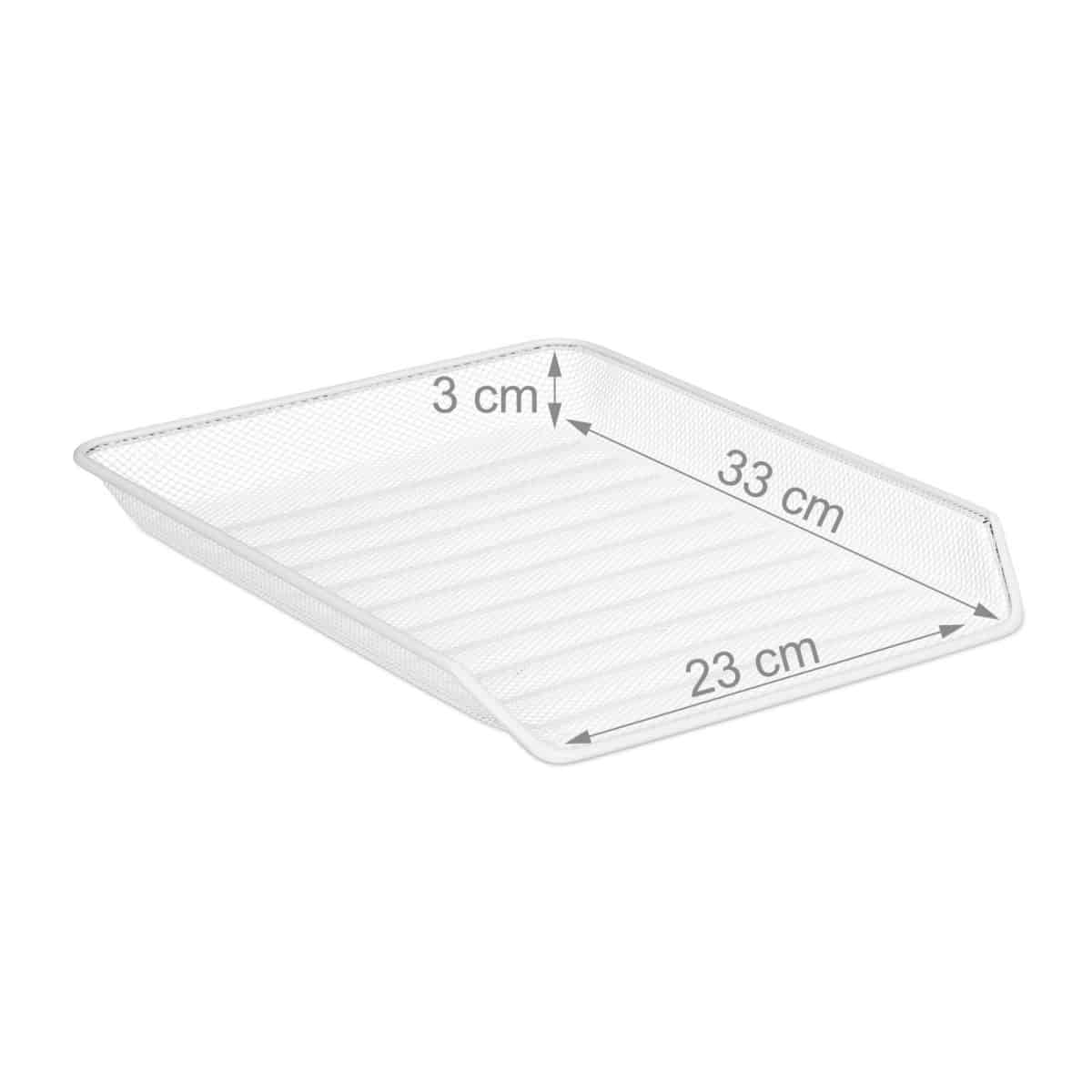 Set 3 tavite/organizator birou, metalic, documente A4, alb, 32 x 16 x 24,5 cm - imagine 5
