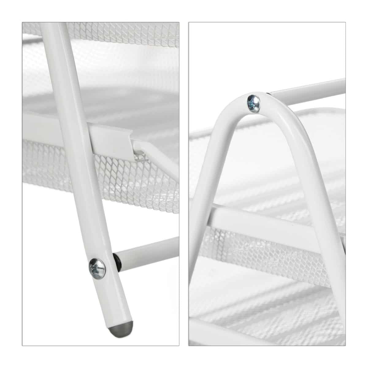 Set 3 tavite/organizator birou, metalic, documente A4, alb, 32 x 16 x 24,5 cm - imagine 7