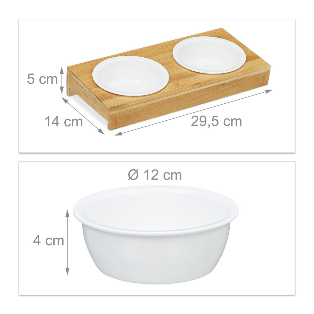 Set boluri din ceramica cu suport din bambus, 5 x 29,5 x 14 cm - imagine 4