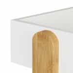 Organizator de birou/cosmetice, din bambus si MDF, 25 x 22 x 16,5 cm, alb - imagine 5