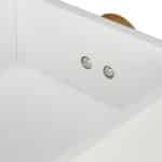 Organizator de birou/cosmetice, din bambus si MDF, 25 x 22 x 16,5 cm, alb - imagine 6