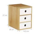 Organizator de birou/cosmetice, din bambus si MDF, 21 x 14,5 x 20 cm - imagine 4