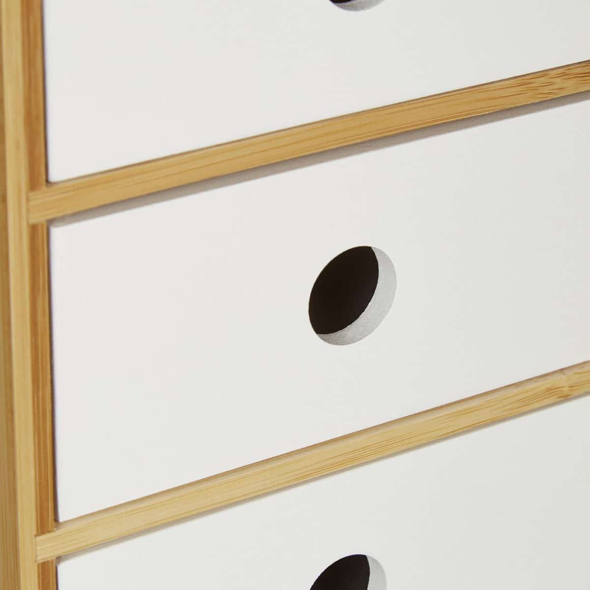 Organizator de birou/cosmetice, din bambus si MDF, 21 x 14,5 x 20 cm - imagine 6