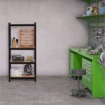 Raft industrial negru, 4 rafturi din MDF, cadru otel, 150 x 70 x 30 cm - imagine 2