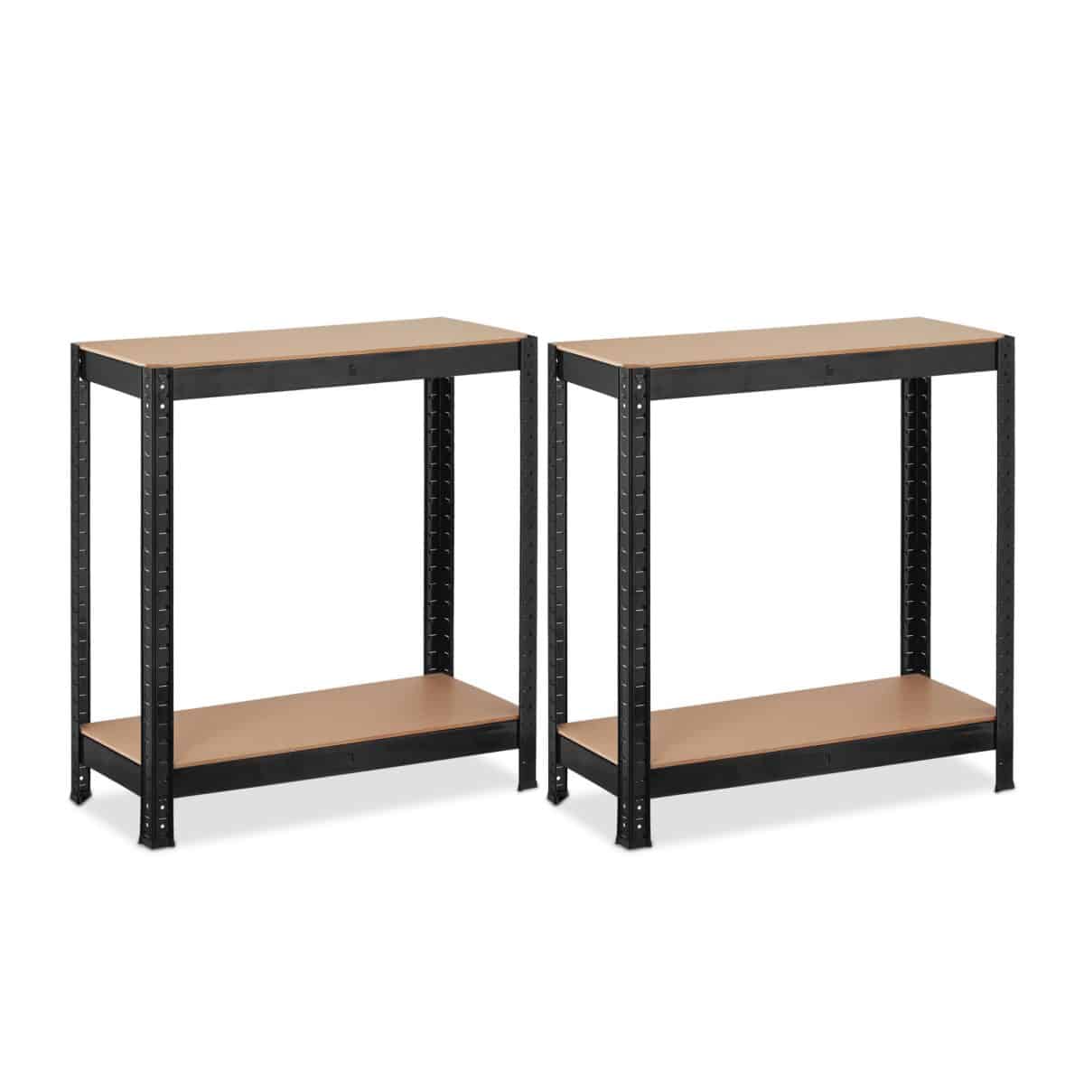 Raft industrial negru, 4 rafturi din MDF, cadru otel, 150 x 70 x 30 cm - imagine 6