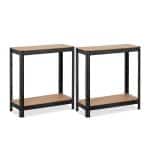Raft industrial negru, 4 rafturi din MDF, cadru otel, 150 x 70 x 30 cm - imagine 6