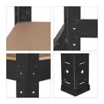 Raft industrial negru, 4 rafturi din MDF, cadru otel, 150 x 70 x 30 cm - imagine 8