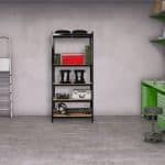 Raft industrial XXL negru 4 polite din MDF, cadru otel galvanizat, 220 x 100 x 45 cm, Relaxdays - imagine 3
