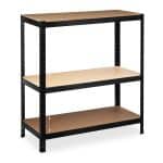 Raft industrial XXL negru 4 polite din MDF, cadru otel galvanizat, 220 x 100 x 45 cm, Relaxdays - imagine 8