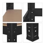 Raft industrial XXL negru 4 polite din MDF, cadru otel galvanizat, 220 x 100 x 45 cm, Relaxdays - imagine 2
