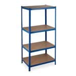 Raft industrial albastru, 4 rafturi, capacitate incarcare 1060 kg, 150 x 70 x 30 cm, Relaxdays