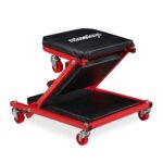 Pat mobil, reparatii auto si scaun, 2in1, roti rotative 360°, piele ecologica, Relaxdays