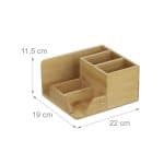Set de birou, 5 compartimente, din bambus, 11,5 x 22 x 19 cm, Relaxdays - imagine 4
