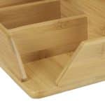 Set de birou, 5 compartimente, din bambus, 11,5 x 22 x 19 cm, Relaxdays - imagine 6