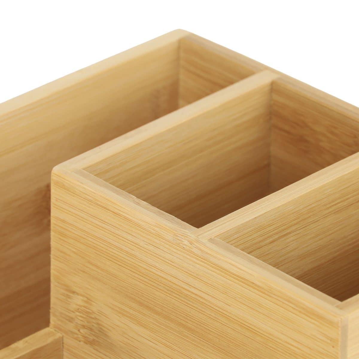 Set de birou, 5 compartimente, din bambus, 11,5 x 22 x 19 cm, Relaxdays - imagine 7