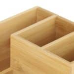 Set de birou, 5 compartimente, din bambus, 11,5 x 22 x 19 cm, Relaxdays - imagine 7