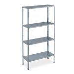 Raft metalic depozitare, 4 polite, otel galvanizat, 145 x 75,5 x 30 cm