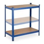 Raft industrial, cu 5 rafturi, placi MDF, cadru otel albastru, 150 x 75 x 30 cm - imagine 7