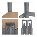 Raft industrial, cu 5 rafturi, placi MDF, cadru otel gri, 150 x 75 x 30 cm - imagine 8