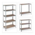 Raft industrial, cu 5 rafturi, placi MDF, cadru otel gri, 180 x 90 x 45 cm - imagine 6