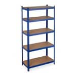 Raft metalic albastru cu 5 polite ajustabile din MDF, otel, 180 x 90 x 45 cm, Relaxdays