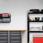 Raft industrial cu 5 polite pentru depozitare, placi MDF, cadru otel negru, 180 x 90 x 45 cm, Relaxdays - imagine 5