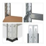 Raft industrial cu 5 rafturi, placi MDF, cadru otel gri, 180 x 90 x 45 cm - imagine 8