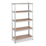 Raft industrial cu 5 rafturi, placi MDF, cadru otel gri, 180 x 90 x 40 cm