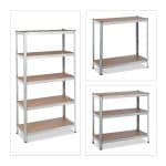 Raft industrial cu 5 rafturi, placi MDF, cadru otel gri, 180 x 90 x 40 cm - imagine 6