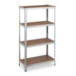 Raft industrial, cu 4 rafturi, placi MDF, cadru otel gri, 157 x 80 x 40 cm