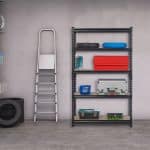 Raft industrial, cu 4 rafturi, placi MDF, cadru otel negru, 157 x 80 x 41 cm - imagine 2