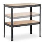 Raft industrial, cu 4 rafturi, placi MDF, cadru otel negru, 157 x 80 x 41 cm - imagine 7
