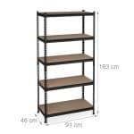 Raft multifunctional industrial, 5 rafturi, sustine 360 kg pe nivel, 183 x 91 x 46 cm - imagine 4