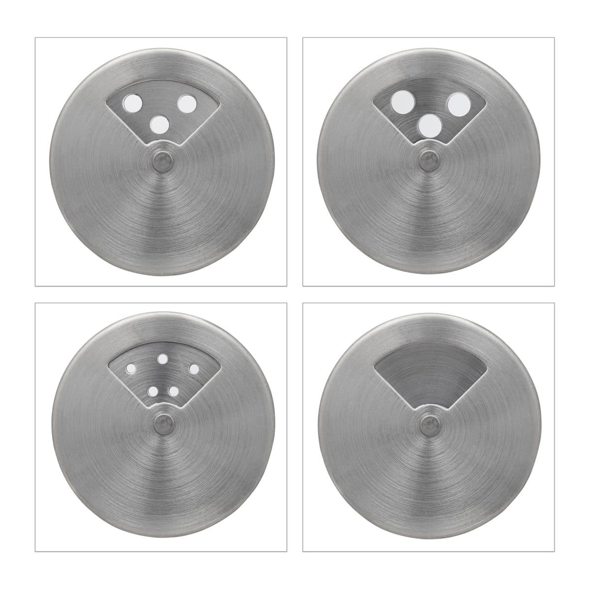Set 12 recipiente pentru condimente, inox, 8,5 x 5 cm, 90 ml, alb, Kraftpunkt® - imagine 4