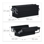 Cutie metalica, maner transport, 5 compartimente, 21 x 53 x 20 cm - imagine 4