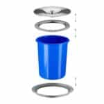 Cos de gunoi incorporabil pentru blatul de lucru, 5 l, capac inox, albastru - imagine 3