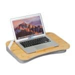 Suport laptop pana la 17,3 inchi, bambus, gri, 8 x 51 x 36 cm