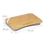 Suport laptop pana la 17,3 inchi, bambus, gri, 8 x 51 x 36 cm - imagine 4