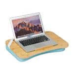 Suport laptop pana la 17,3 inchi, bambus, blue, 8 x 51 x 36 cm