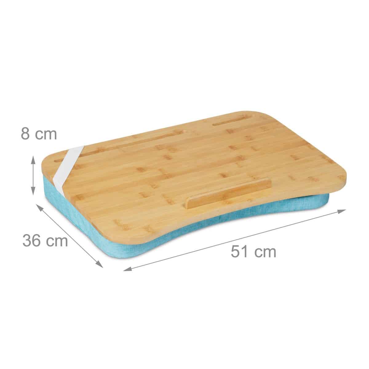 Suport laptop pana la 17,3 inchi, bambus, blue, 8 x 51 x 36 cm - imagine 4
