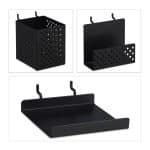 Suport perete perforat, carlige, cutii, polita si suport pentru agatat, 45 x 45 x 13 cm - imagine 9