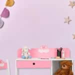 Birou cu scaun pentru copii,fetite, roz, cu sertar, cos depozitare, 79,5 x 80 x 40 cm - imagine 5