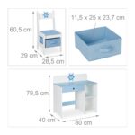 Birou cu scaun pentru copii, albastru, cu sertar, cos depozitare, 79,5 x 80 x 40 cm - imagine 7