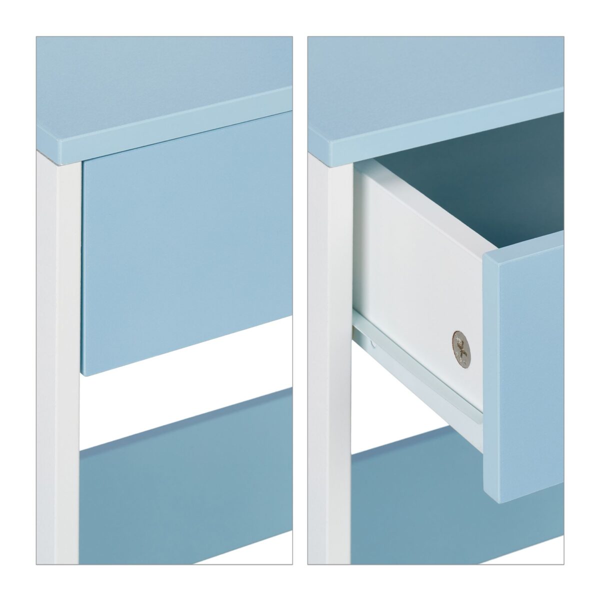 Birou cu scaun pentru copii, albastru, cu sertar, cos depozitare, 79,5 x 80 x 40 cm - imagine 4
