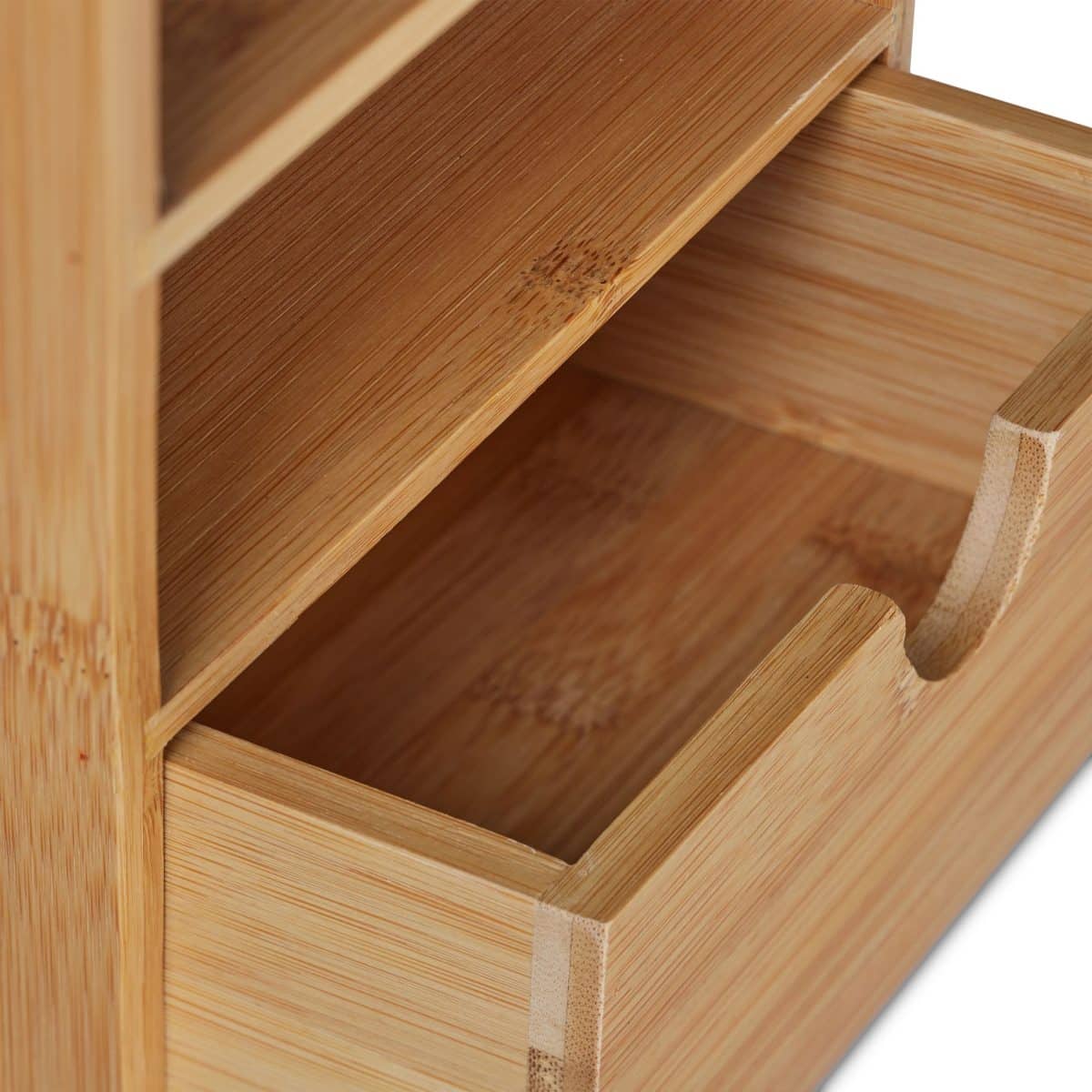Organizator de birou, din bambus, 24 x 19 x 13 cm, Relaxdays - imagine 6